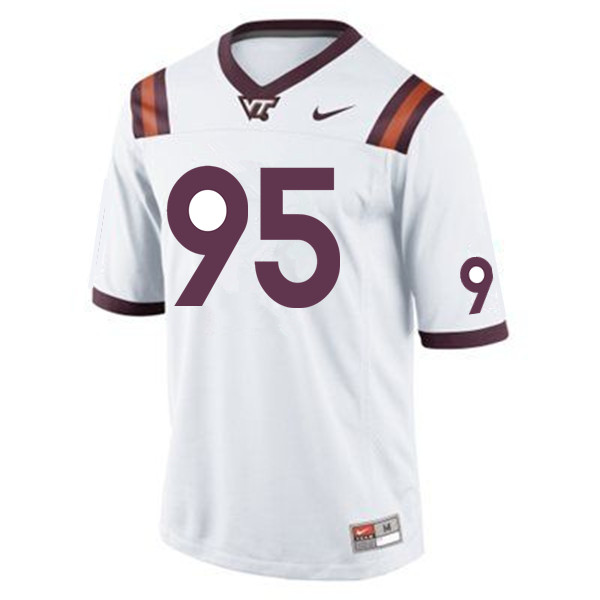 Men #95 Nigel Simmons Virginia Tech Hokies College Football Jerseys Sale-White - Click Image to Close